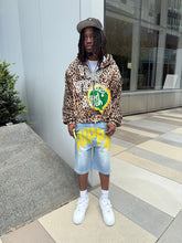 Load image into Gallery viewer, Yellow/blue jean jorts
